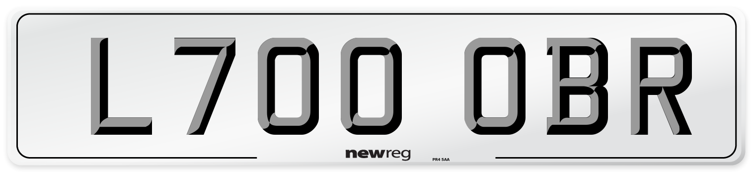 L700 OBR Number Plate from New Reg